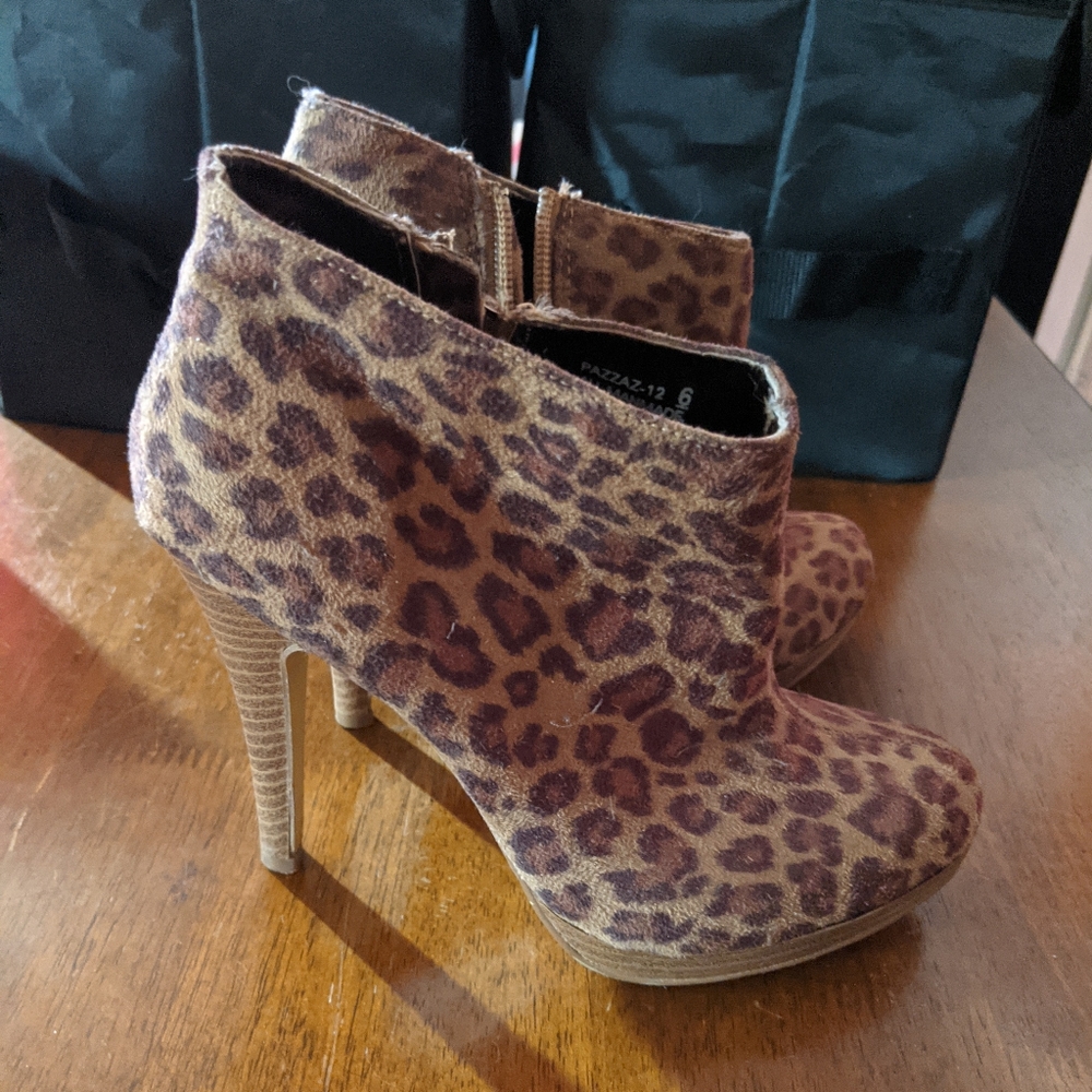 Leopard Print Ankle Boots